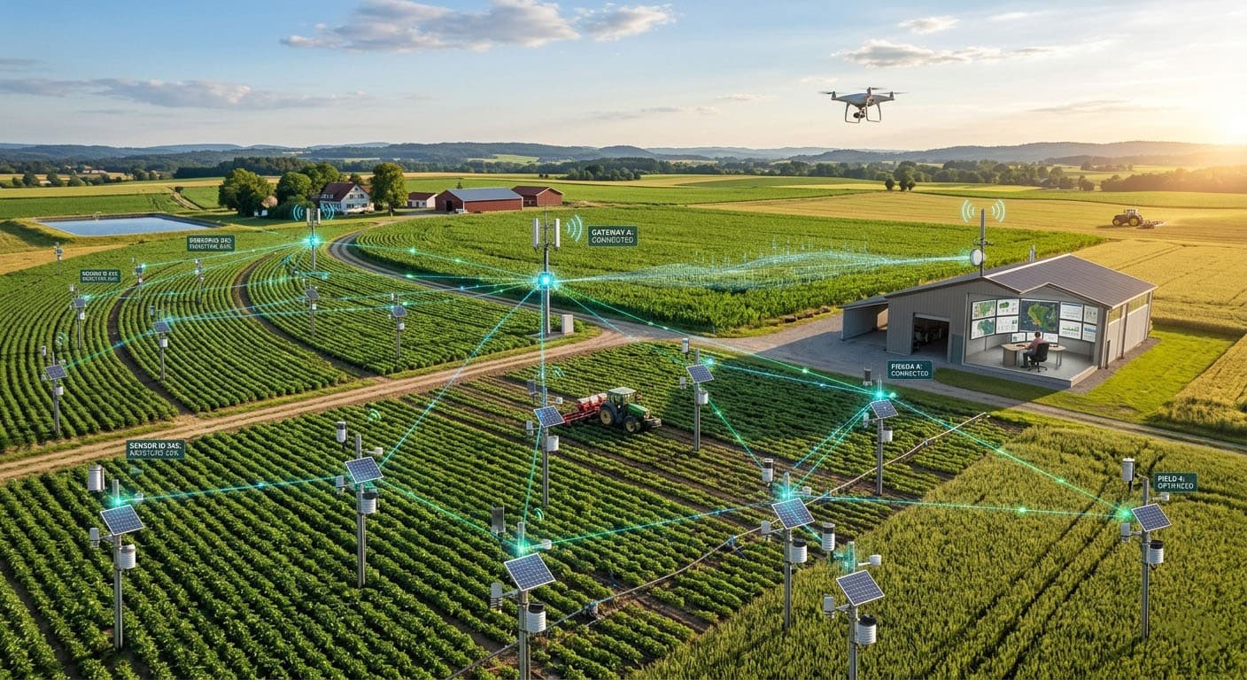 Smart Agriculture IoT Sensor Network for Precision Farming